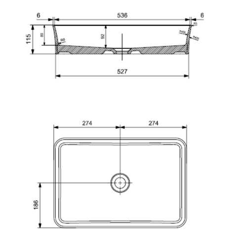 Bocchi Sottile Slim Line Tezgah Üstü Lavabo Mat Beyaz