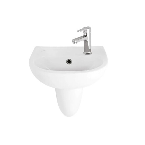 Creavit TP135 Sedef Kısa Yarım Ayaklı Oval Lavabo 29x35 cm