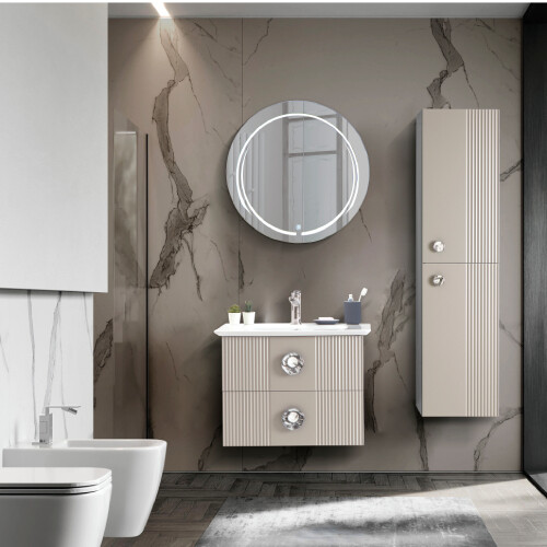 Martat - Martat Banyo Vanity 70 cm Banyo Dolabı Mat Yeni Gri